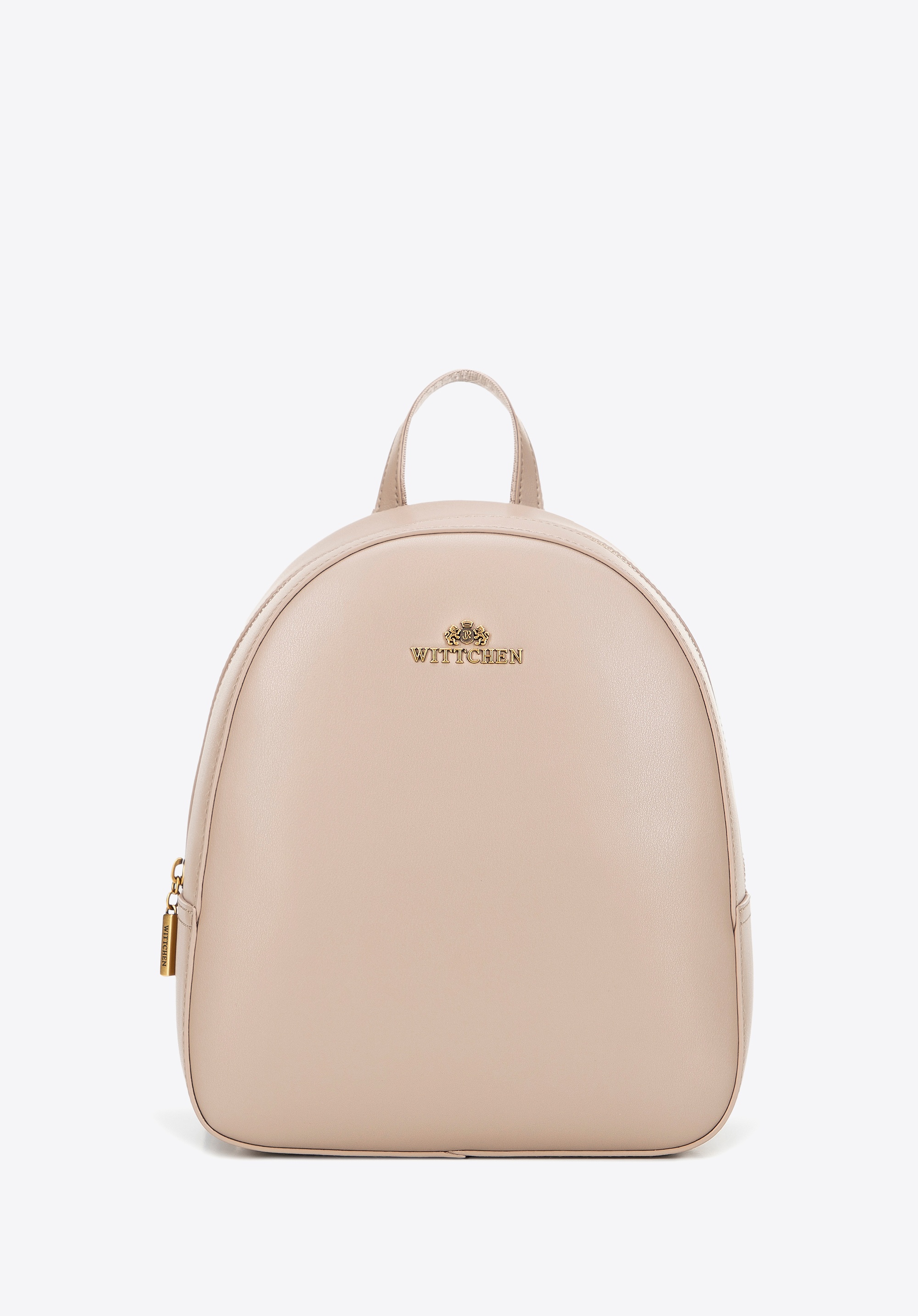 Damski plecak z gładkiej skóry naturalnej beżowy