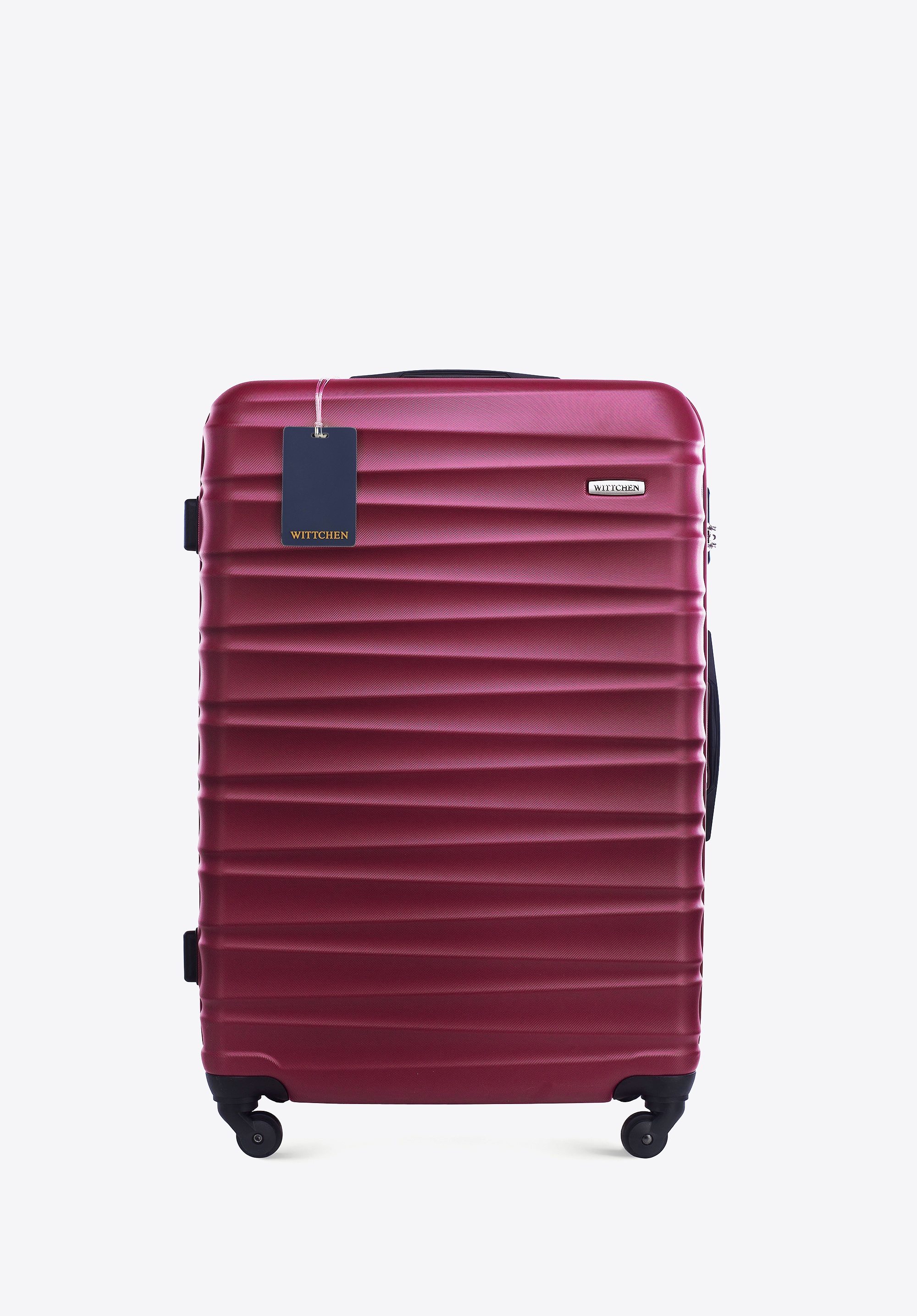 Duża walizka z ABS-u i identyfikator z logo WITTCHEN bordowa