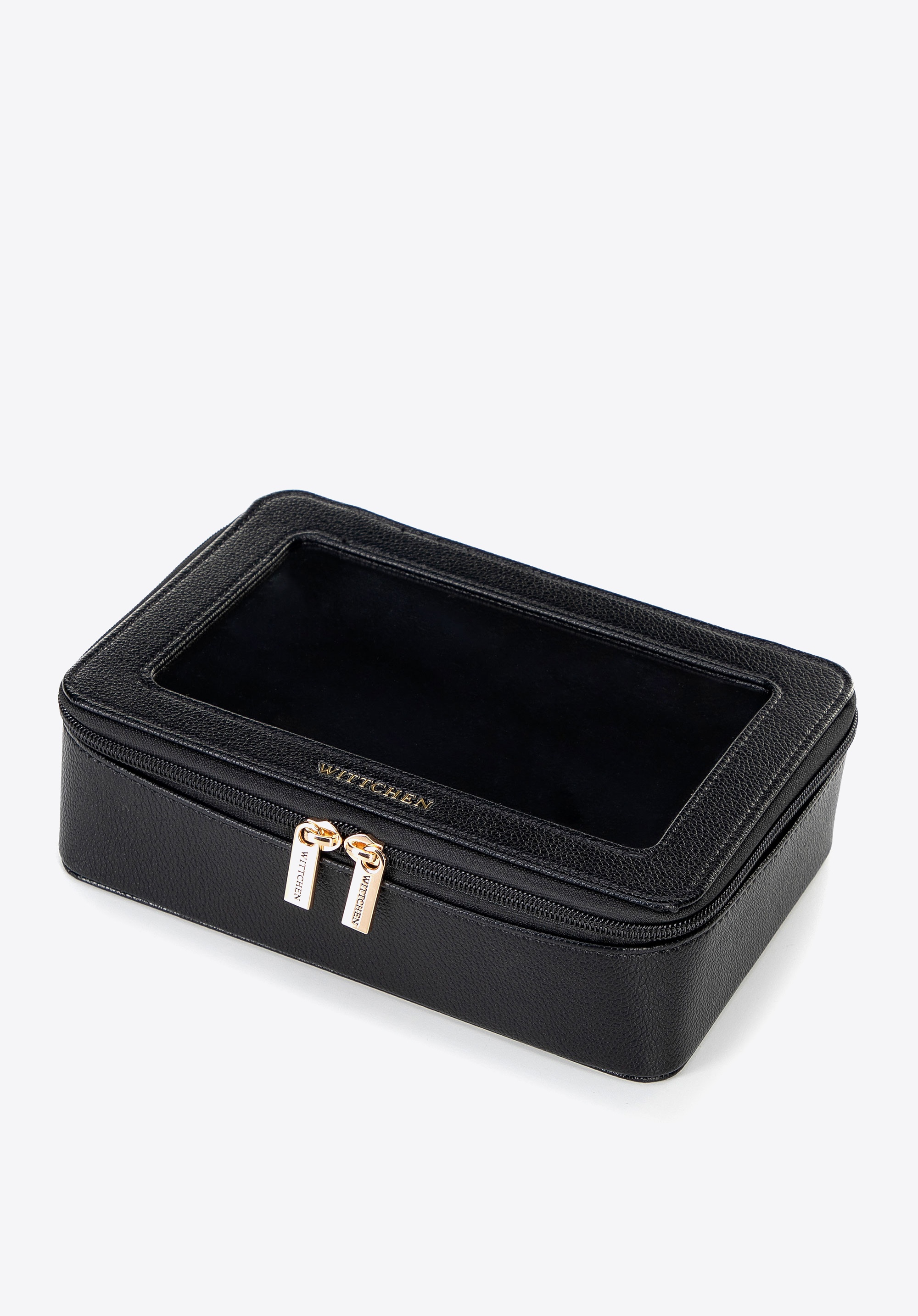 Kosmetyczka z imitacji skóry prostokątna czarna