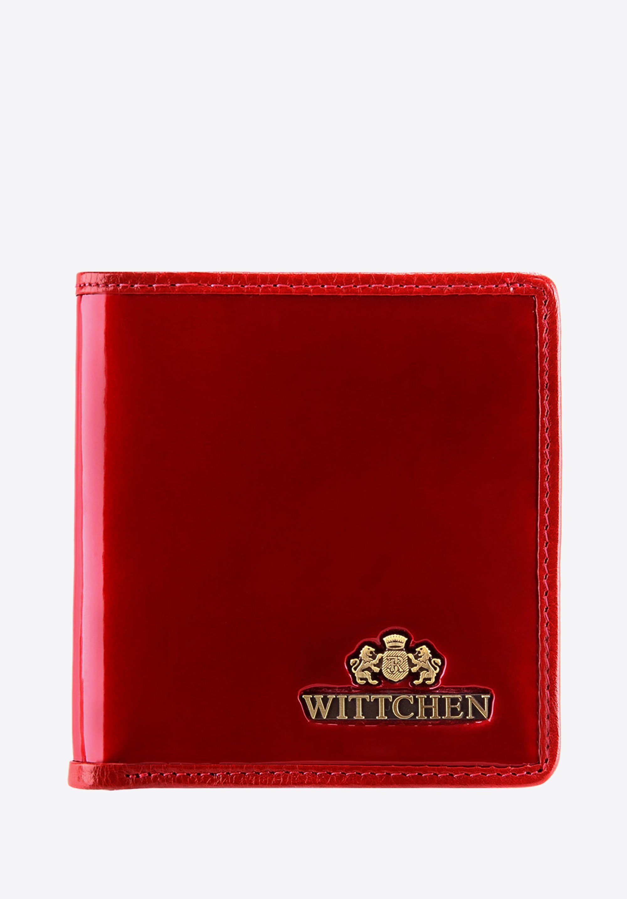 Damski portfel ze skóry lakierowany mały czerwony