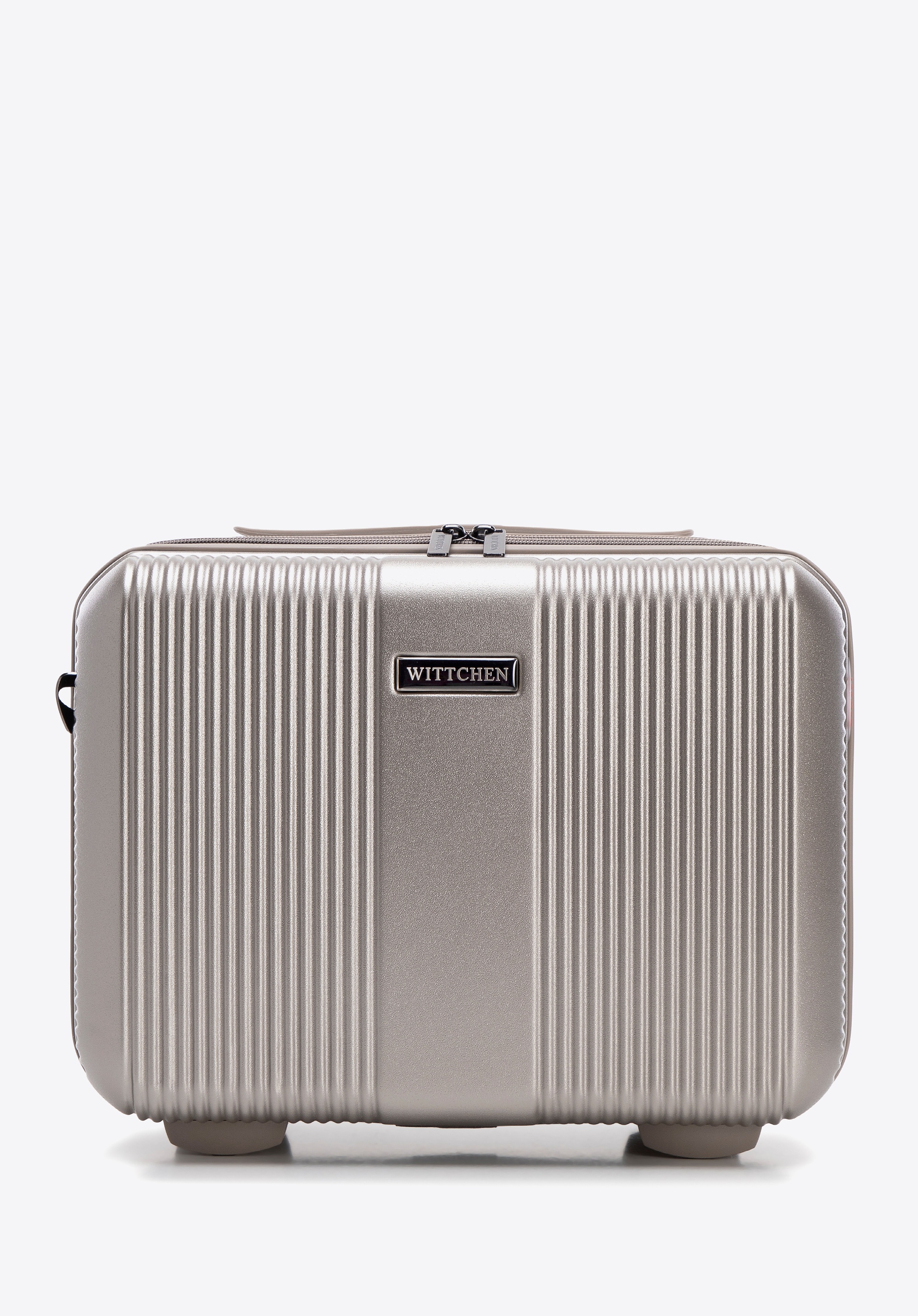 Kosmetyczka podróżna z polikarbonu w tłoczenia szampańska