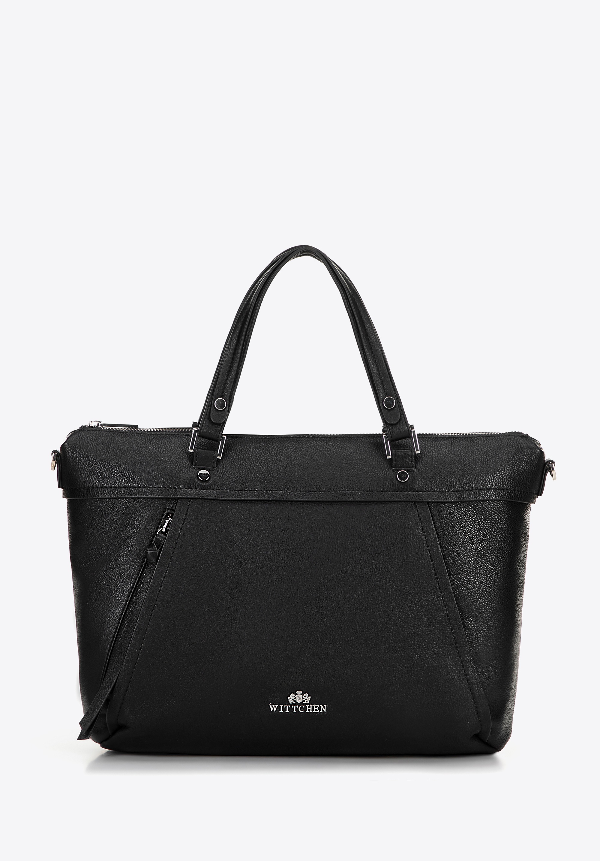 Damska torba na laptopa 15" ze skóry z chwostem czarna