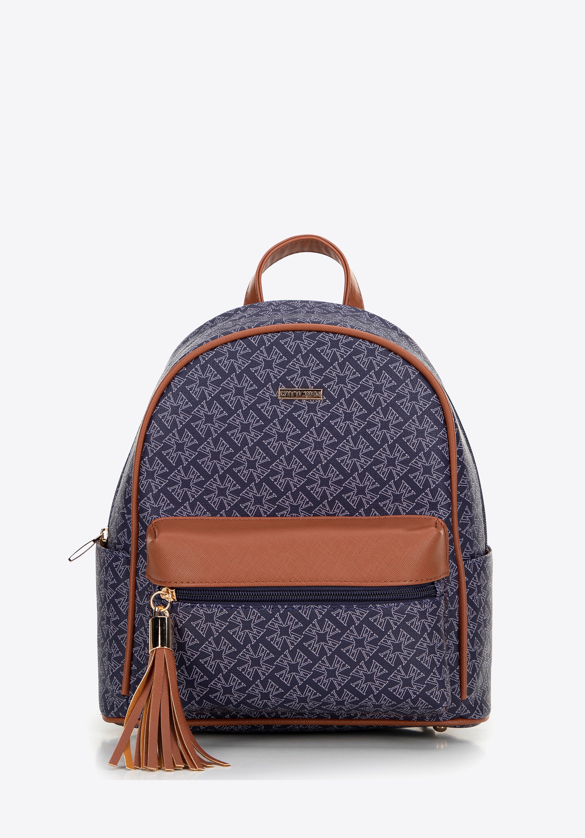 Damski plecak z ekoskóry i chwostem granatowy