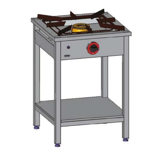 Trzon gazowy jednopalnikowy 9 kW z palnikiem zapalającym i półką EGAZ