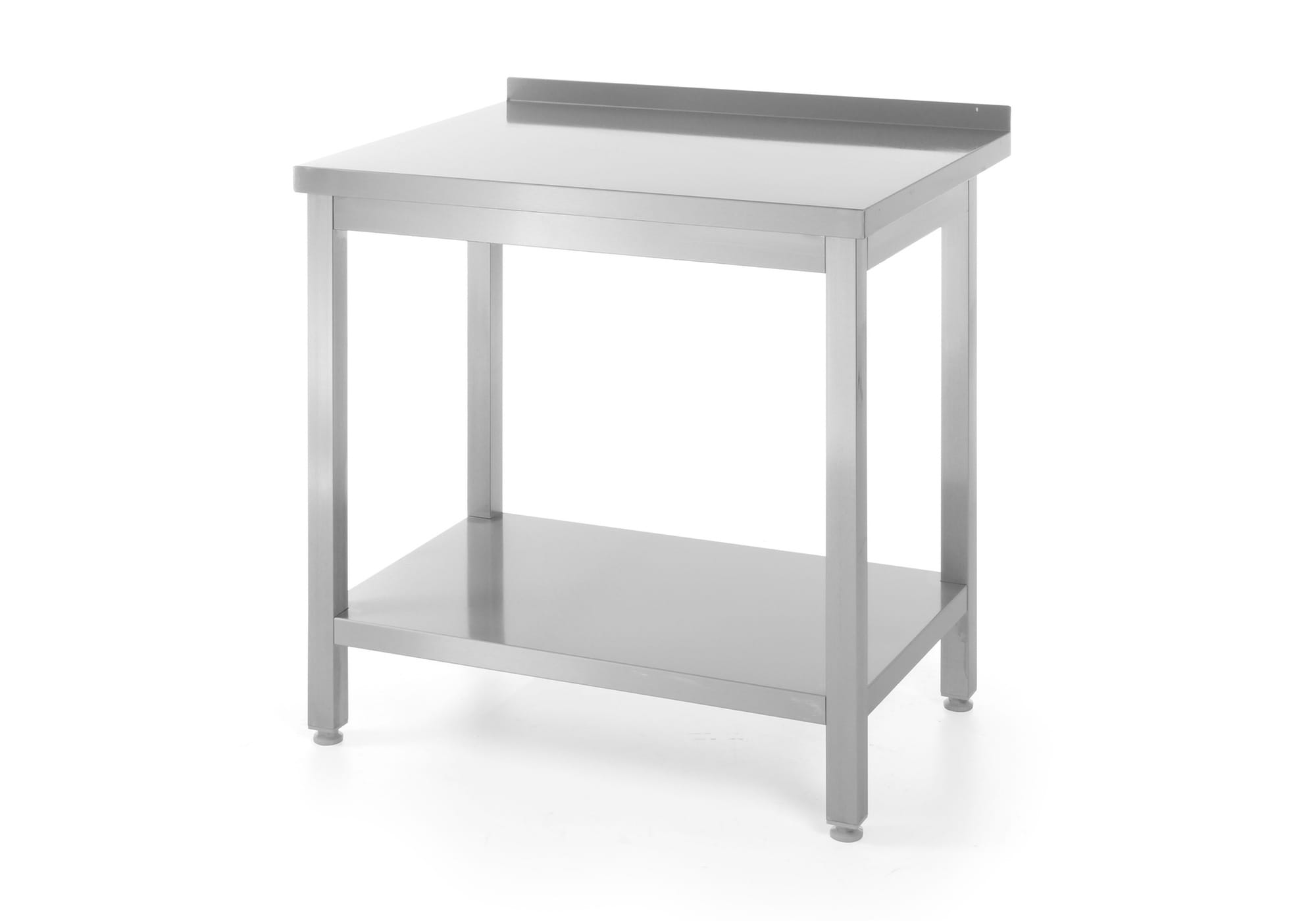 Stół gastronomiczny z rantem i półką 100 x 60 cm, stal nierdzewna Hendi