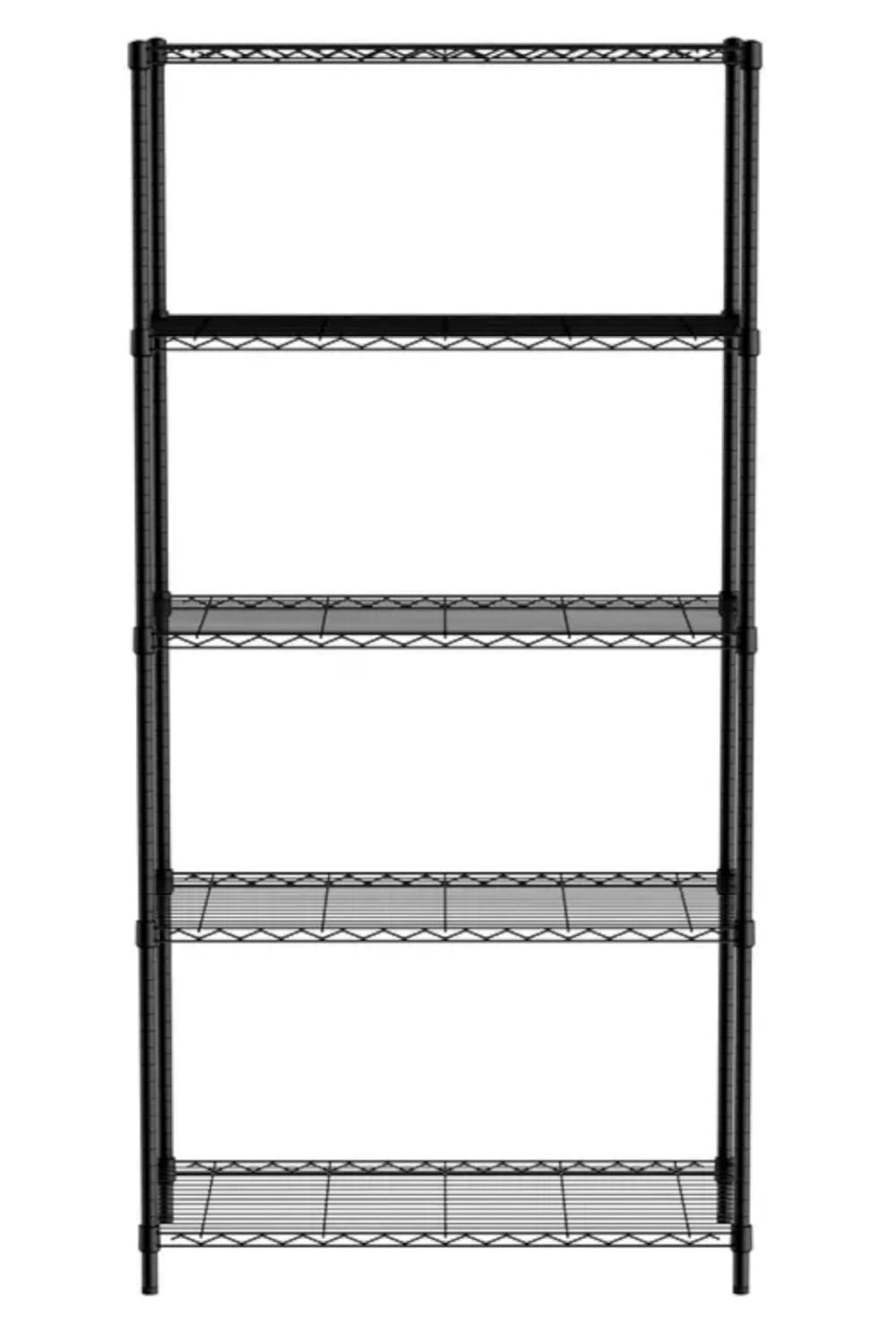 Regał magazynowy ażurowy 5 półek, czarny