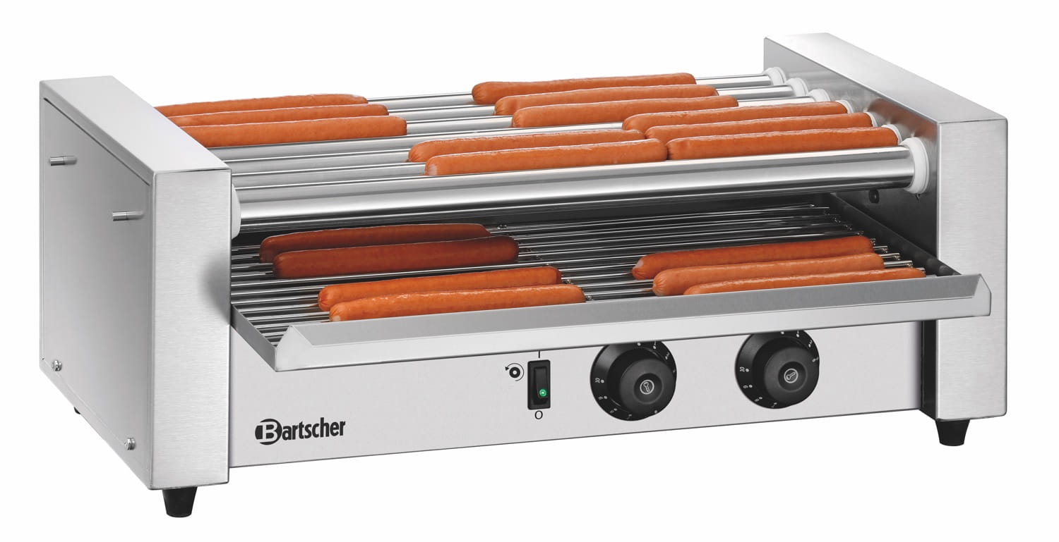 Podgrzewacz rolkowy do kiełbasek z dodatkowym rusztem