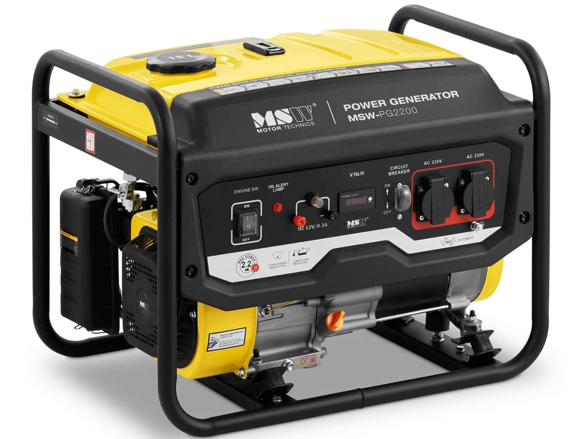 Agregat prądotwórczy 230V 2200W benzyna AVR, wyjście 12V