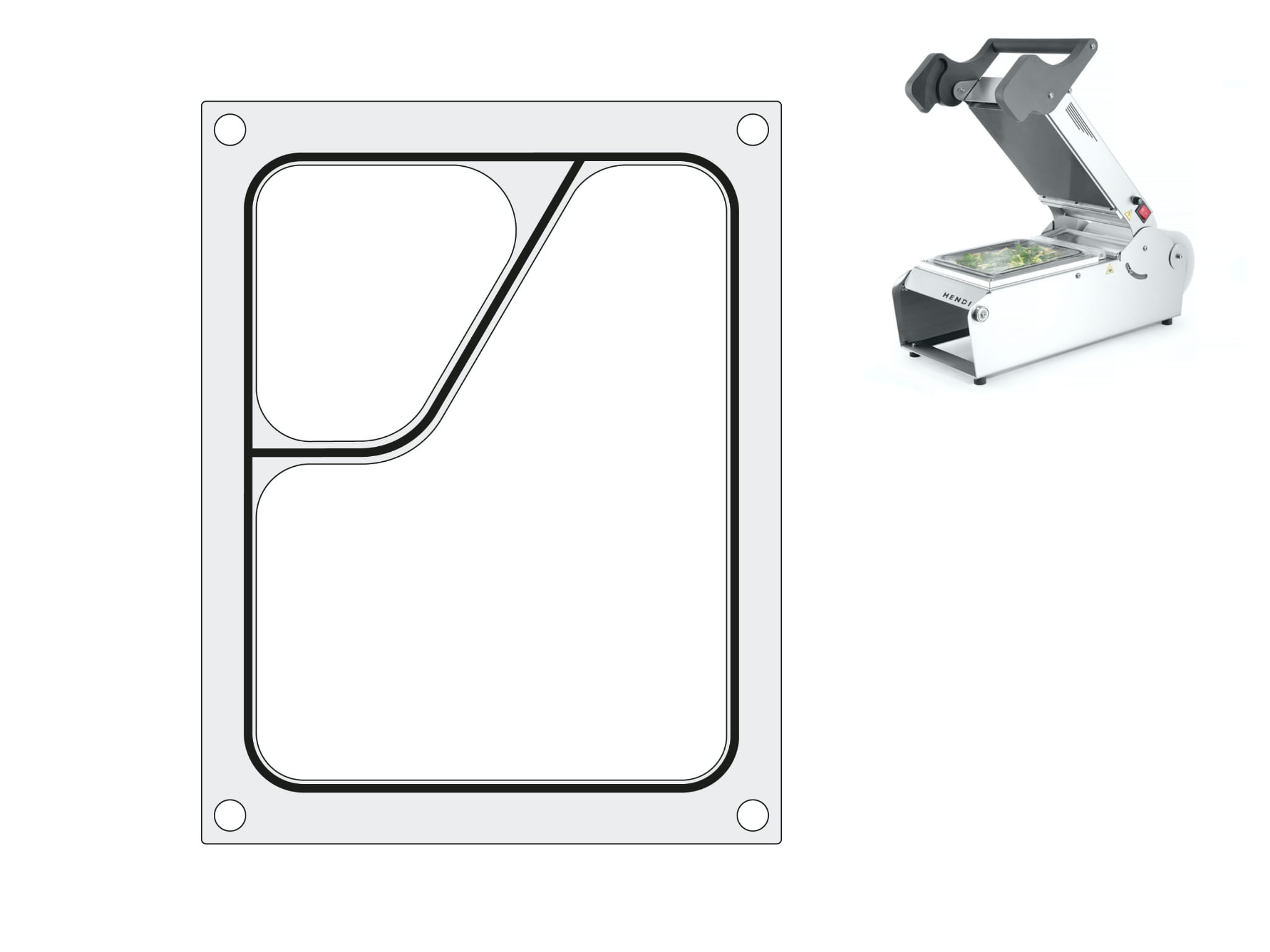 Matryca na tackę dwudzielną typu colt 227 x 178 mm Hendi