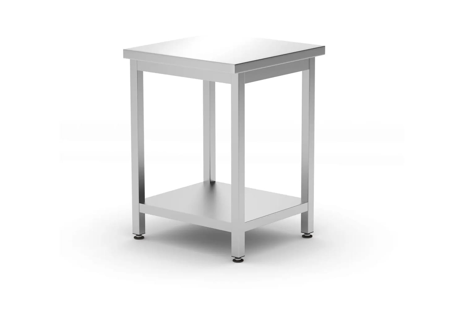 Stół gastronomiczny, centralny 60x60x85cm z półką, skręcany | 817094