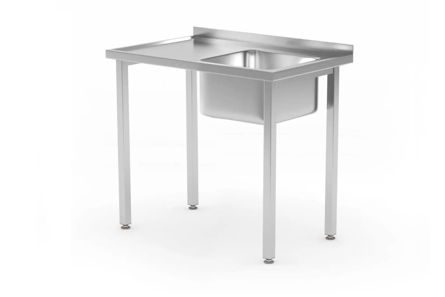 Stół ze zlewem po prawej, 80 x 60 x 85 cm skręcany z rantem | 816769