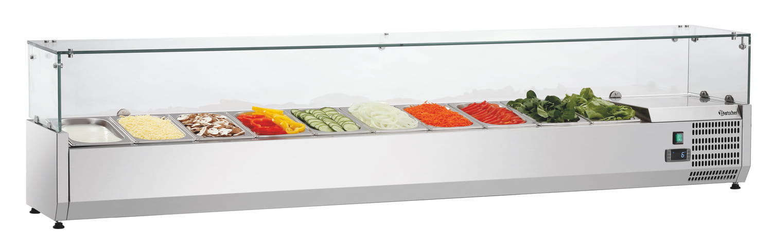 Nadstawa chłodnicza z osłoną 10 x GN 1/4 | GL4-2001