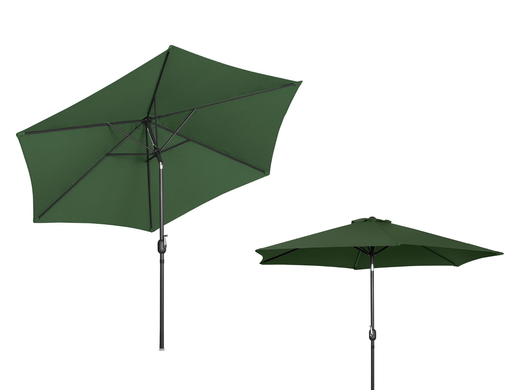 Parasol ogrodowy sześciokątny 300 cm, odchylany, zielony