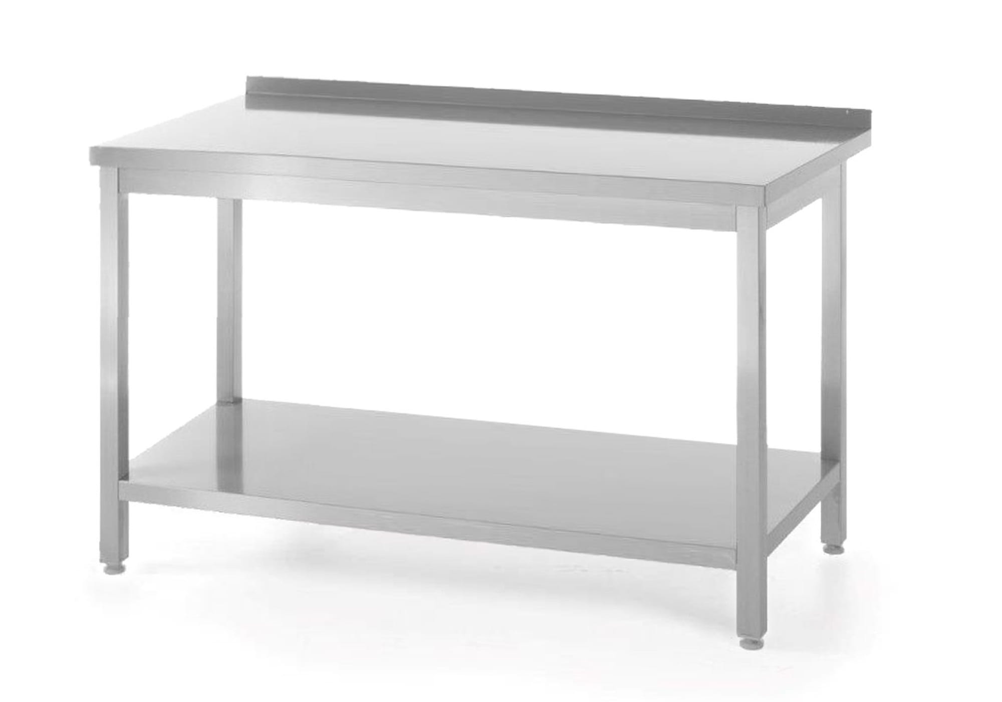 Stół gastronomiczny z rantem i półką 180 x 60 cm, stal nierdzewna Hendi