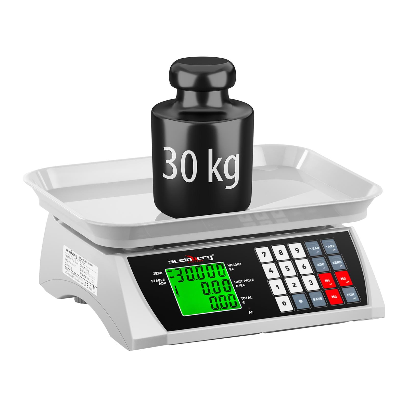 Waga sklepowa kontrolna przenośna 30kg/1g