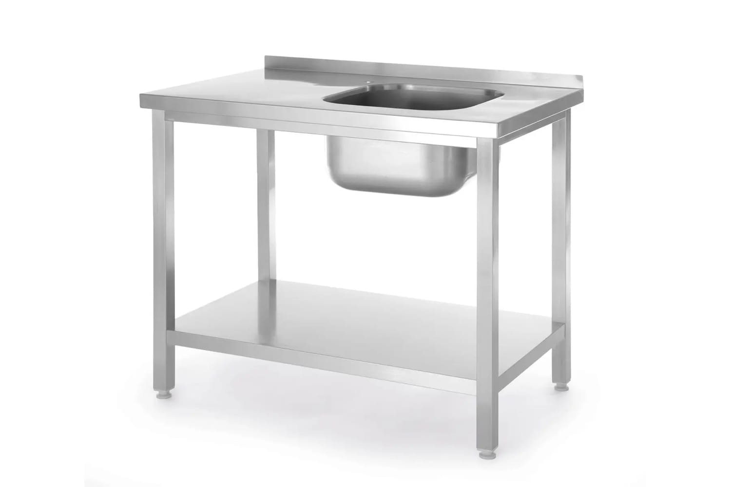 Stół ze zlewem po prawej, 80 x 60 x 85 cm skręcany z półką i rantem | 816998