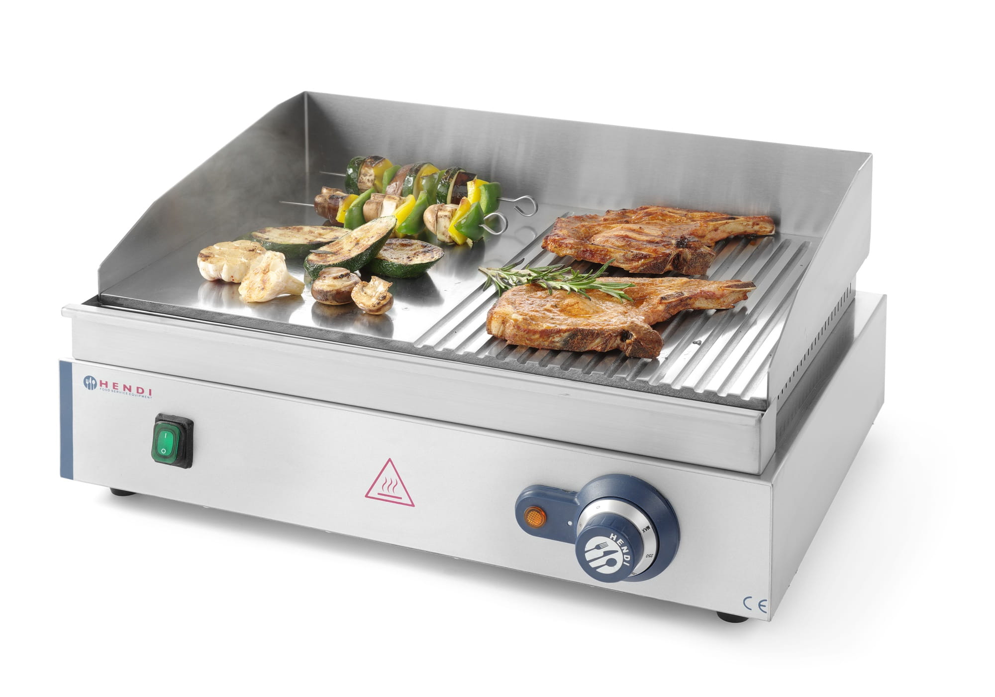 Płyta grillowa gładko-ryflowana 51,8x32,8cm Blue Line Hendi