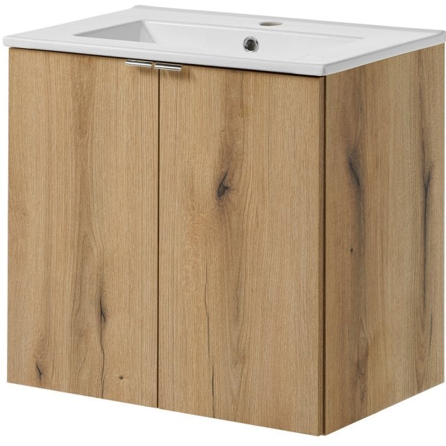 COMAD Szafka z drzwiami NOVA OAK z umywalką meblową DANCE 60 cm