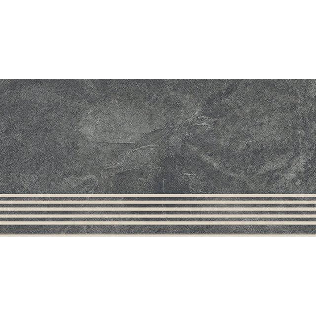 Gres szkliwiony stopnica QUEENS graphite mat 29,8x59,8 gat. I Cersani