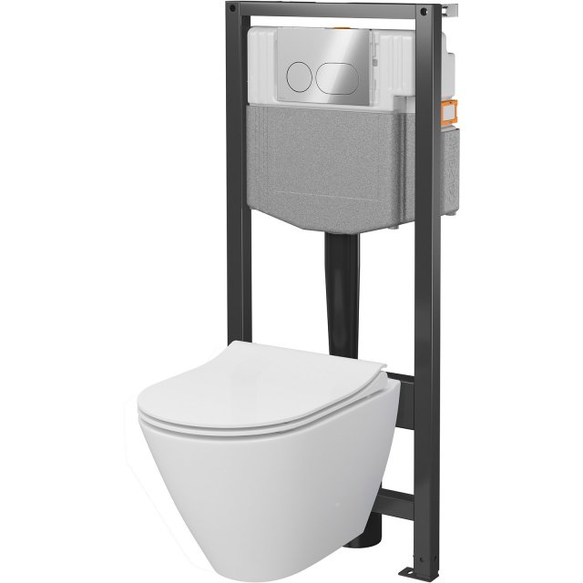 CERSANIT Zestaw podtynkowy SYSTEM 50 mech, miska CITY OV, deska, przy