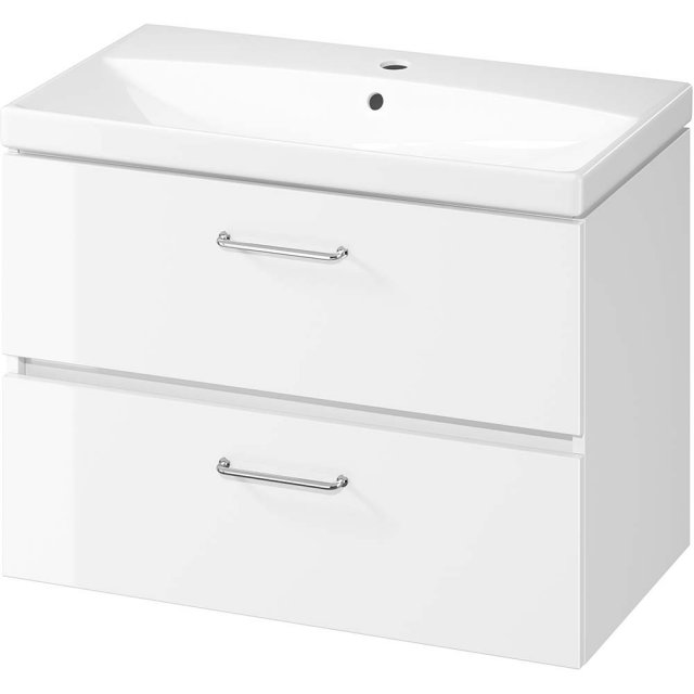 CERSANIT Szafka z umywalką MALTA 80 biała DSM, uchwyt chrom S4002-008