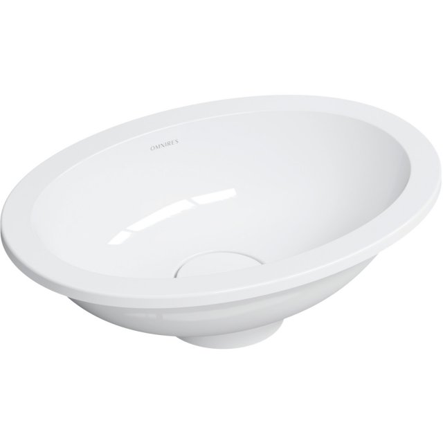 OMNIRES Umywalka podblatowa SHELL M+ 38x25 biała połysk SHELL380UPBP