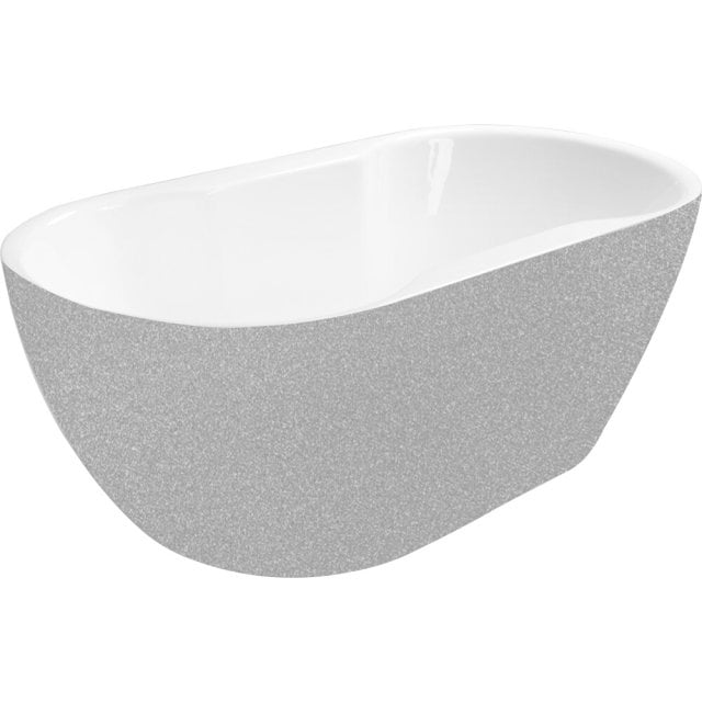 BESCO Wanna wolnostojąca NAVIA SREBRNA 150x80 maskownica syfonu z prz