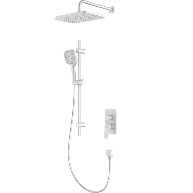 KFA Zestaw prysznicowy MALAGA podtynkowy z drążkiem przesuwnym biały