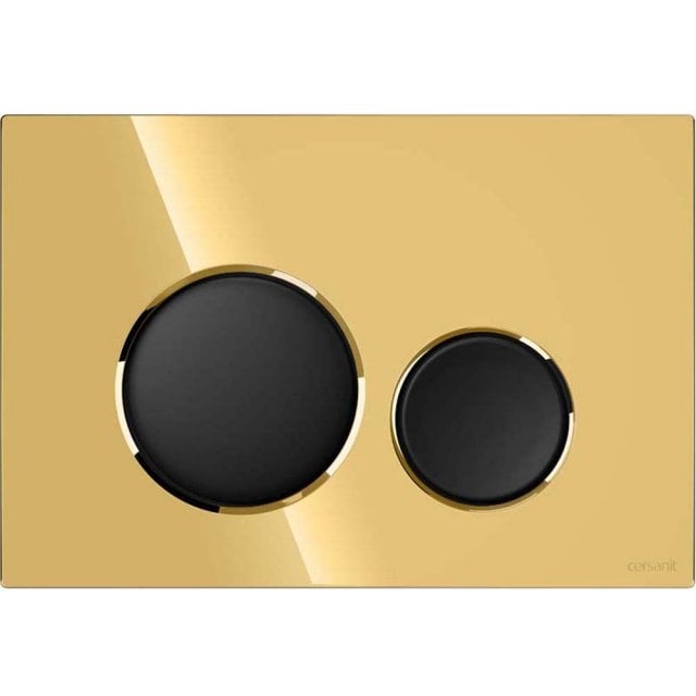 CERSANIT Przycisk spłukujący LUNA złoty błyszczący klawisze czarny ma