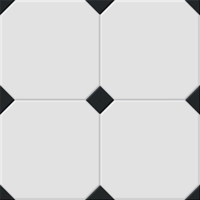 Gres szkliwiony hiszpański El Molino BETERA BLACK-WHITE mat 33,3x33,3