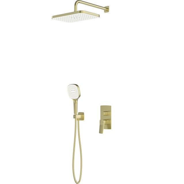 KFA Zestaw prysznicowy MALAGA podtynkowy jasny złoty szczotkowany PVD