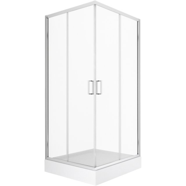 NEW TRENDY Kabina SUVIA z brodzikiem kwadratowa 80x80x201 szkło czyst