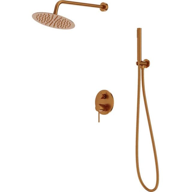 LAVITA Zestaw prysznicowy podtynkowy ORION z deszczownicą miedź szczo