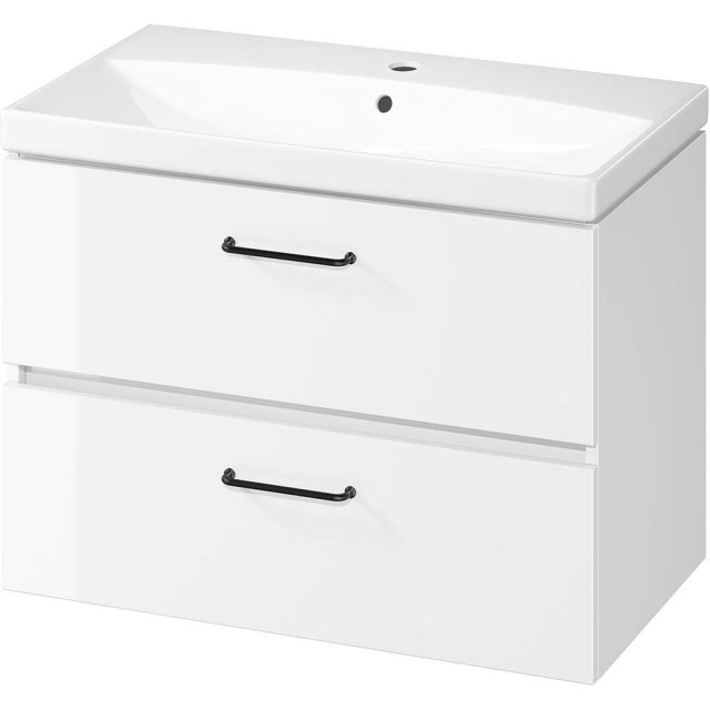 CERSANIT Szafka z umywalką MALTA 80 biała DSM, uchwyt czarny S4002-00