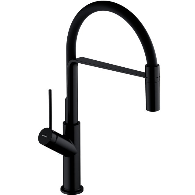 OMNIRES Bateria kuchenna VITA z wyciąganą wylewką czarny półmat VI635