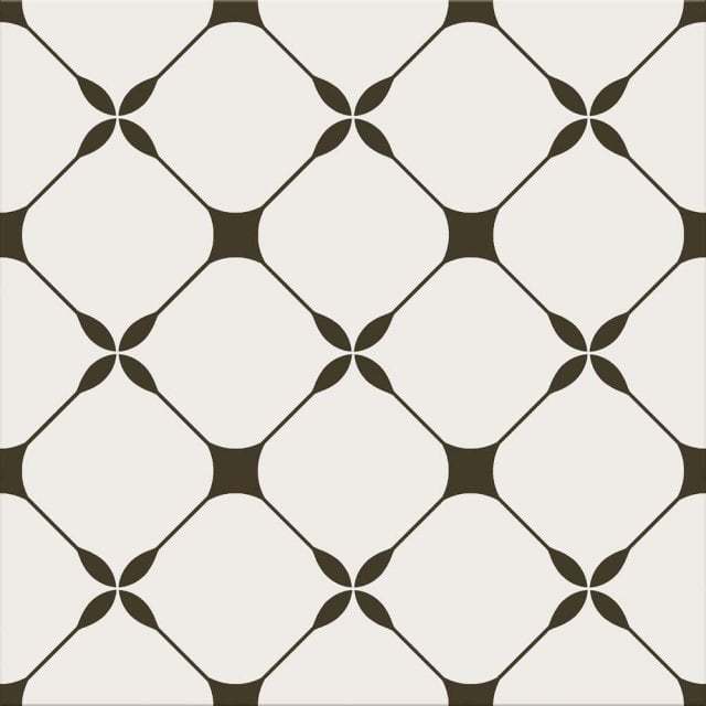 Gres szkliwiony FLOWER FRAME black&white mat 29,8x29,8 #295 gat.