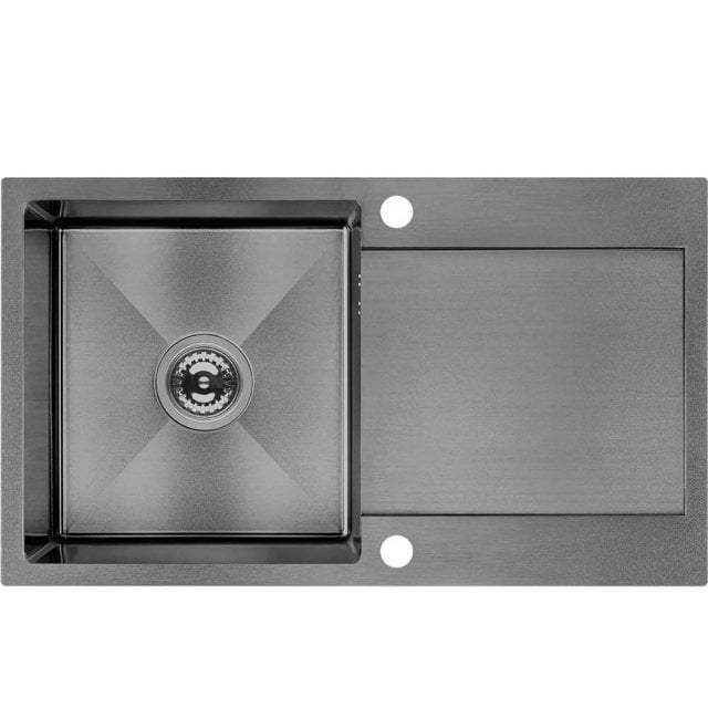 LAVEO Zlewozmywak stalowy MARMARA 76x44 cm 1-komorowy z ociekaczem gr