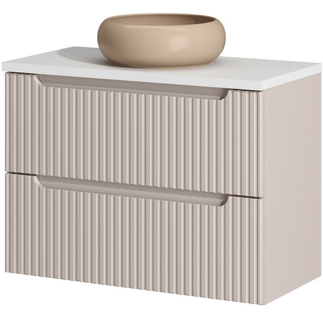 COMAD Zestaw mebli NOVA CASHMERE szafka z blatem 80 cm, umywalka WIKI