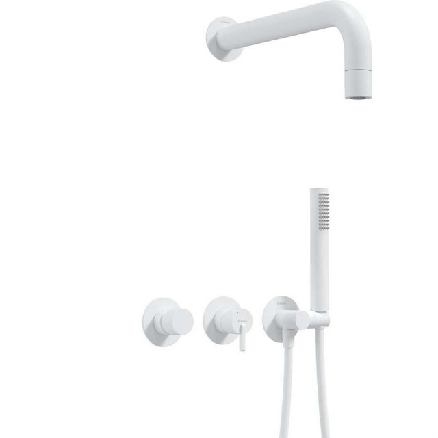 DEANTE Zestaw prysznicowy podtynkowy SILIA z główką prysznicową biały