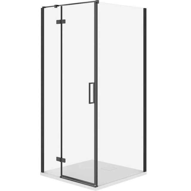 CERSANIT Kabina prysznicowa JOTA lewa czarna 90x90 z brodzikiem TAKO