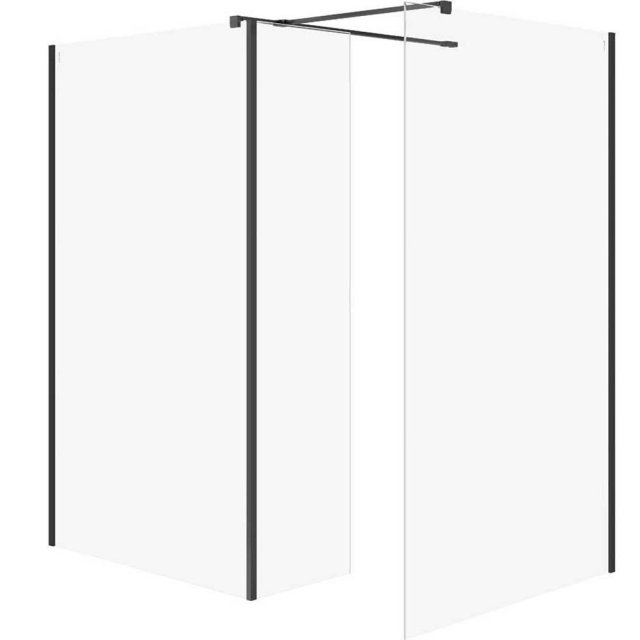 CERSANIT Ścianka prysznicowa walk-in MILLE 100x90x30x200 czarny S601-