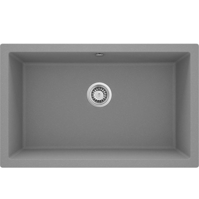 DEANTE Zlewozmywak granitowy CORDA szary metalik 1-komorowy podwiesza