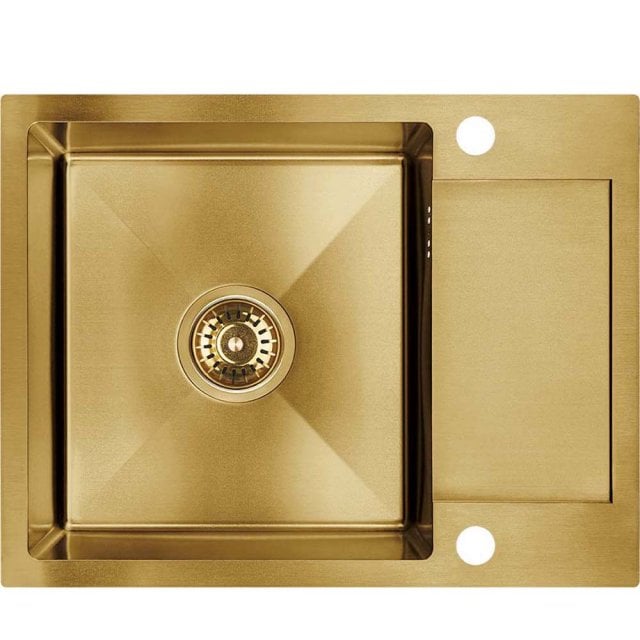 LAVEO Zlewozmywak stalowy MARMARA 57x44 cm 1-komorowy z półociekaczem