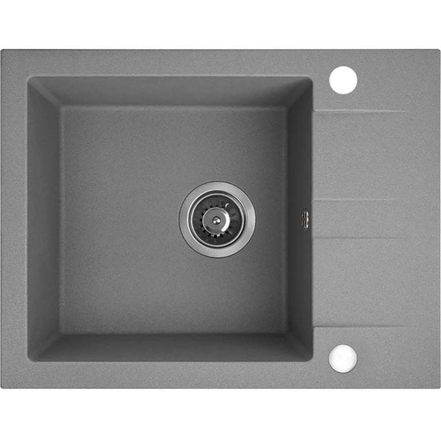 KUCHINOX Zlewozmywak granitowy SHIRE 1-komorowy z półociekaczem szary
