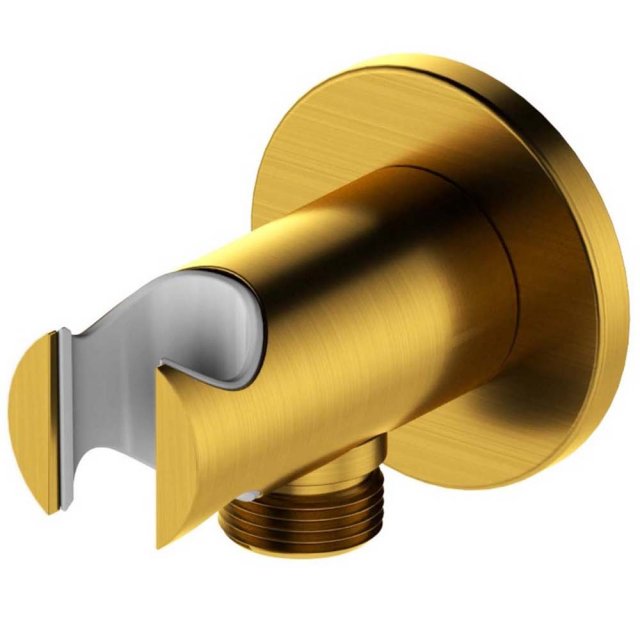 KFA Przyłącze podtynkowe okrągłe z uchwytem rączki natrysku złote 845