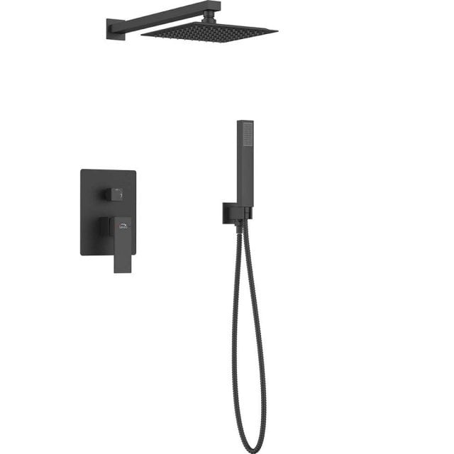 LAVEO Zestaw prysznicowy podtynkowy KVADRATO czarny BLQ_702P