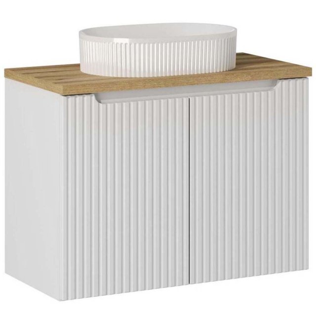 COMAD Zestaw mebli NOVA WHITE szafka z drzwiami z blatem OAK 80 cm, u