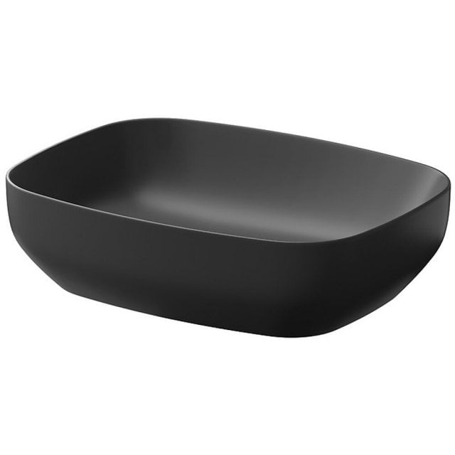 CERSANIT Umywalka nablatowa LARGA 50 prostokątna antracyt mat K677-01