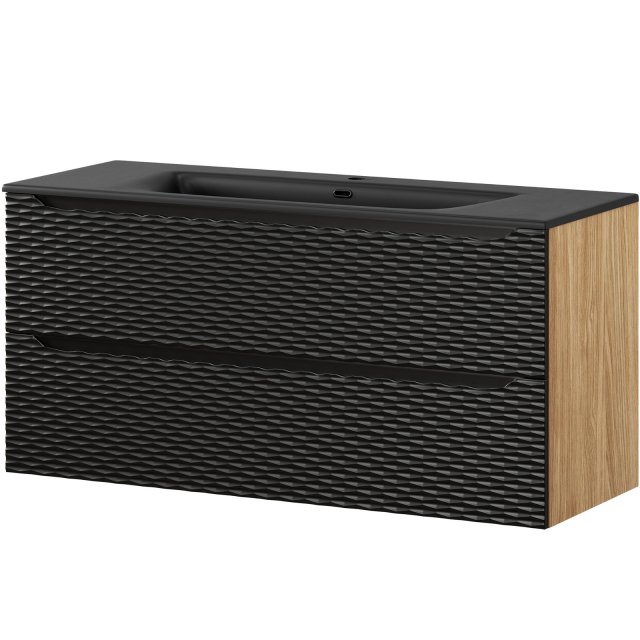 COMAD Szafka OCEAN BLACK z umywalką meblową SKY BL 120 cm