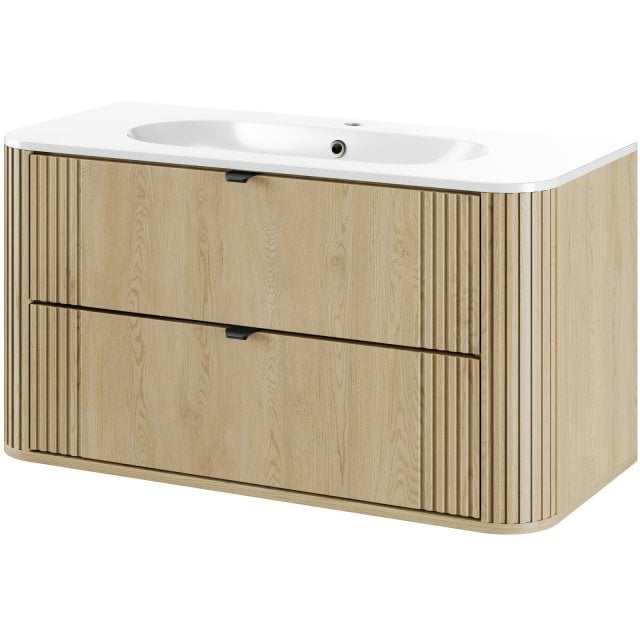 COMAD Szafka OVALIA CREMONA z umywalką meblową PURE 100 cm